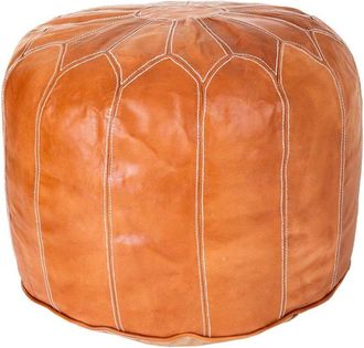 Wanderlust Deco Puff de piel naranja 48x48x35
