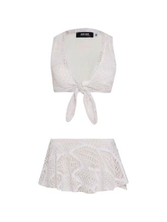 Amir Slama x Jade Picon gebreide bikini met strikdetail - Wit
