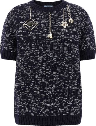 Prada Multicolor Virgin Wool Womens Cardigan
