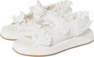 Loeffler Randall Womens Blaise Two Band Platform Sandal In White