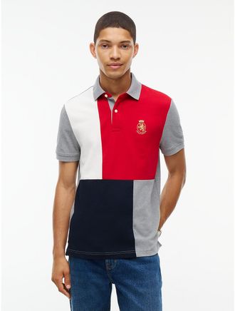 Tommy Hilfiger Mens Regular Fit Colorblock Polo - Grey Heather - XXXL