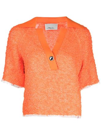3.1 Phillip Lim tweed polo top - Orange