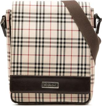Burberry Pre-owned Burberry House Check Canvas Flap Crossbody YW6BHNKFHZW9CH6E