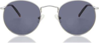 SmartBuy Collection Round Full Rim Plastic Mens Sunglasses Silver Size 50 - Free Lenses - SmartBuy Collection