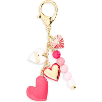 BaubleBar Hearts and Beaded Cluster Bag Charm in Pink at Nordstrom Rack