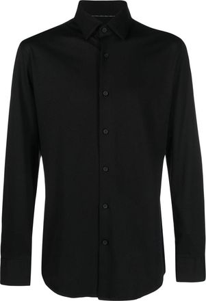 BOSS tailored cotton-blend shirt - men - Cotton/Polyester - 42 - Black