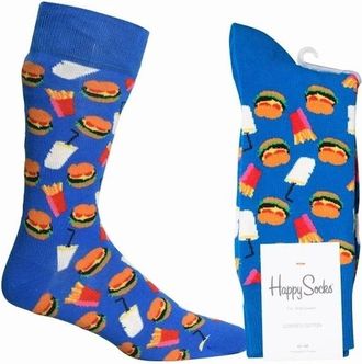 Happy Socks Mens Hamburger & Fries Socks, Blue - Size: 10/9.5/9/10.5/11/11.5/12/12.5