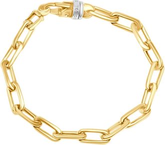 Pompeii3 Mens Attached Round 14k Gold (34gram) or Platinum (55gram) 7.5mm Link Bracelet 8.5