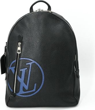 Louis Vuitton Black Blue Leather Backpack (Pre-Owned)