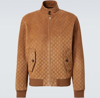 Gucci Giacca blouson in suede GG