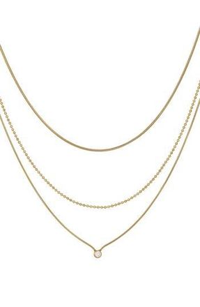 Adornia Layered Cubic Zirconia Necklace in Gold at Nordstrom Rack
