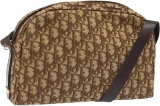 Dior Pre-owned Cross Body Bags, female, Brown, Size: ONE SIZE Pre-owned Vintage Trotter Canvas Shoulder Bag