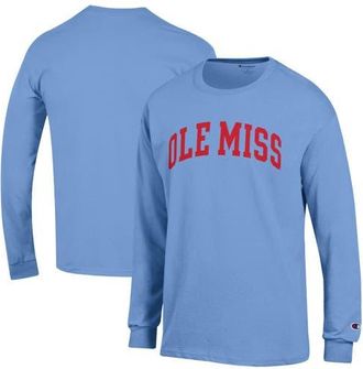 Champion Mens Champion Light Blue Ole Miss Rebels Basic Arch Long Sleeve T-Shirt at Nordstrom, Size Xx-Large
