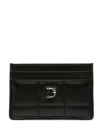 Dsquared2 D2-plaque matelassé card holder - women - Lamb Skin - One Size - Black