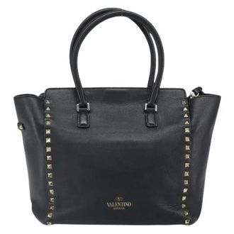 Valentino Pre-owned Rockstud Tote - Dames - Pre-owned - Zwart - Maat: ONE Size Leer