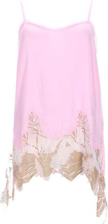 Fabiana Filippi Pastel Lace Hem Acetate Silk Top