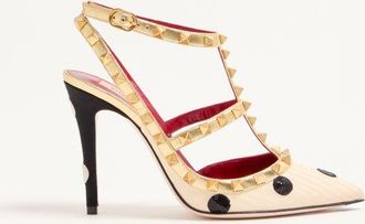 Valentino Garavani Rockstud Pump with Plus de Pois embroidery 100mm Wo