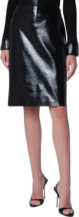 Courr&egrave;ges Rokken, Dames, Zwart, S, Katoen, Vinyl Rok tot op de knie