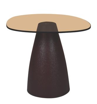 Moloo Mesa de centro org&aacute;nica d50 cm en cristal ahumado