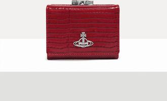 Vivienne Westwood Small Frame Wallet Mini Croc-embossed Red One Size Women