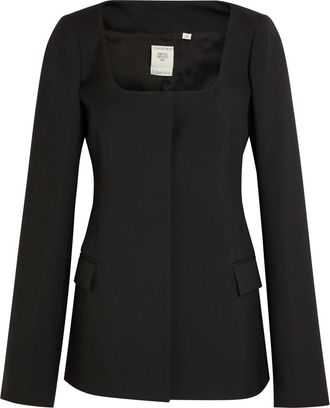 Calvin Klein Camille Scoop-neck Wool Blazer - Black - 44 (UK12 / M)