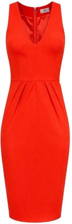 Elisabetta Franchi Abito in crepe leggero - Dames - Feestkleedjes - Rood - M - Polyester - Kleedjes