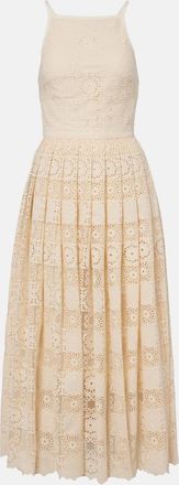 Elie Saab Silk and cotton-blend guipure lace midi dress