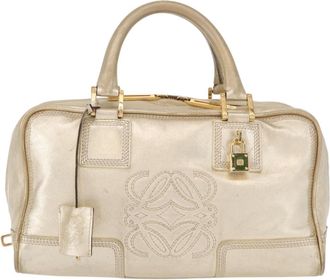 Loewe Amazona Nm Bag Gold Leather Gold Leather Handbag (Pre-Owned)