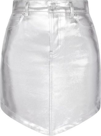 Alexandre Vauthier Asymmetrische denim mini-rok - Zilver