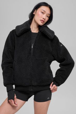 Alo | Sherpa Downtown Jacket in Black, Size: Medium