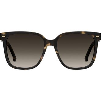 Carrera 55mm Rectangular Sunglasses in Havana/Brown Gradient at Nordstrom