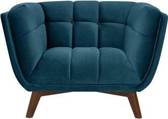 Rendez-Vous D&eacute;co Sill&oacute;n de terciopelo azul pato