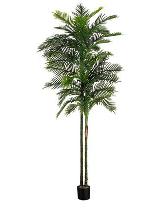 Nearly Natural 10ft UV-Resistant Artificial Double Robellini Palm Tree (Indoor/Outdoor)