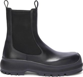 Jil Sander leather Chelsea boots - men - Rubber/Spandex/Elastane/Calf Leather/Polyester/Calf Leather/Calf Leather/Nylon - 43 - Black
