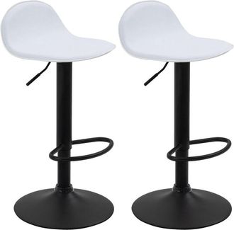 Clp Set 2 Sgabelli Alti Lana in Similpelle bianco nero
