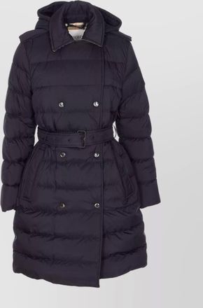 Burberry long padded quilted jacket belt