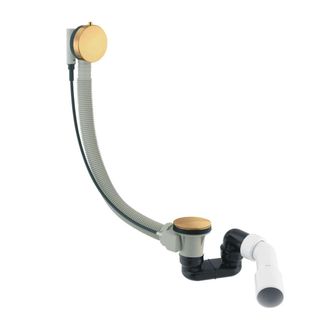 Omnires Omnires Cgs - Juego De Desag&uuml;e Y Rebosadero Para Ba&ntilde;era, Longitud 81 Cm, Oro Cepillado Tk104-plus-3.07+64-sglb