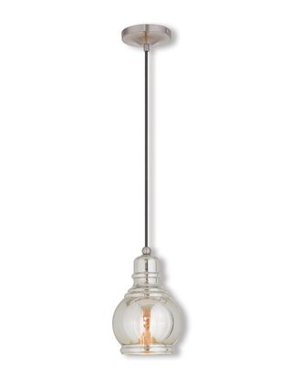 Livex Lighting Livex Art Glass 1-Light Brushed Nickel Mini Pendant