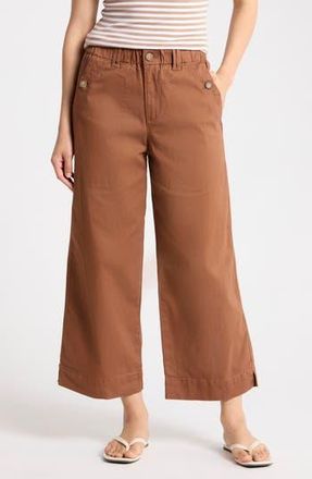 Democracy Wide Leg Ankle Crop Pants in Raw Umber at Nordstrom Rack, Size 14