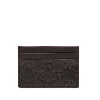 Gucci Pre-owned Wallets, female, Black, Size: ONE SIZE Pre-owned Embossed Leather Card Holder
