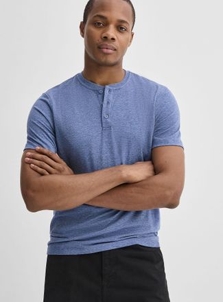 Le 31 Mens Soft jersey Henley Shirt T-shirt Standard fit