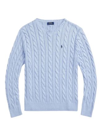 Polo Ralph Lauren cable-knit embroidered sweater - Blue