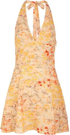 Faithfull The Brand Mira Floral-print Rayon Mini Dress - Yellow - M (UK12 / M)