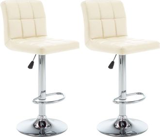 vidaXL Vidaxl - Taburetes De Cocina 2 Unidades Cuero Sint&eacute;tico Color Crema