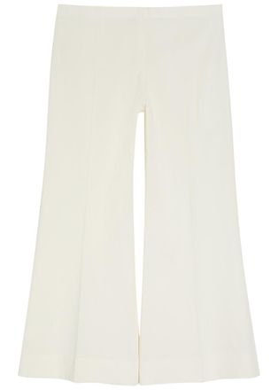 Khaite Walter Flared-leg Cotton Trousers - Ivory - 8 (UK12 / M)