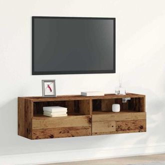 vidaXL Vidaxl - Mobile tv da parete Legno vecchio 100 x 30 x 30 cm