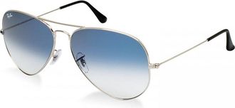 Ray-Ban RB 3025 AVIATOR SUNGLASSES (58 mm, 003/3F SILVER CRYSTAL WHITE/GRADIENT BLUE)