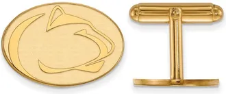 Diamond2Deal Sterling Silver Gold-plated Penn State University Lion Cuff Links