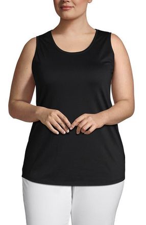 Lands End Supima Cotton Tunic Tank Top in Black at Nordstrom, Size X-Small P