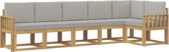 vidaXL Conjunto De Sof&aacute;s De Exterior 6 Uds. Blanco Y Gris Claro Vidaxl